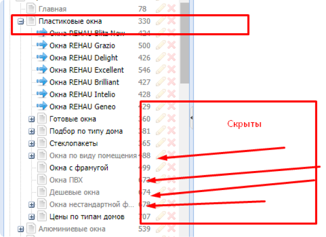 Изменение структуры сайта и страниц