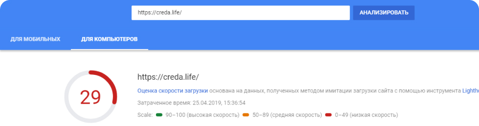 Google Speed - было