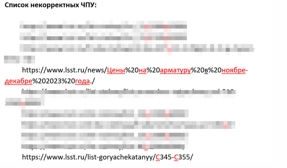 Некорректные ЧПУ