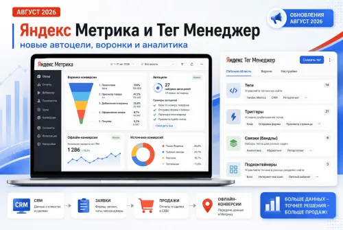 Что изменилось в Яндекс Метрике и Тег Менеджере в августе 2026 года