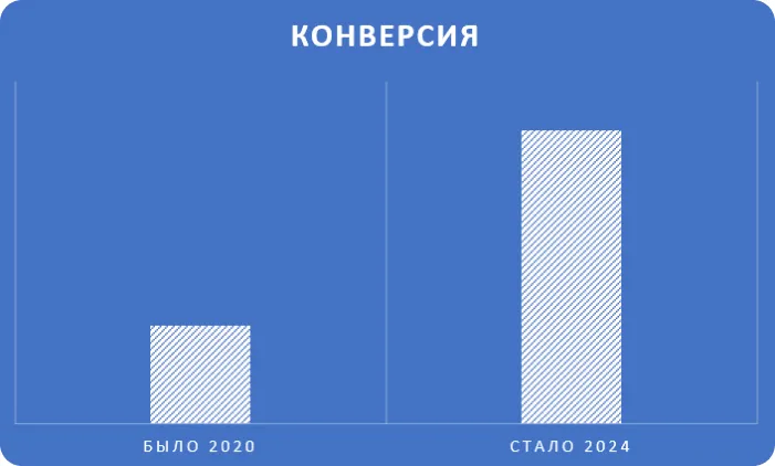Конверсия из поиска увеличилась в 3 раза.
