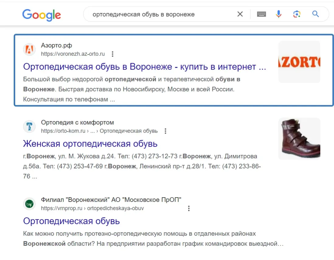 Результаты в поисковой системе рис 2