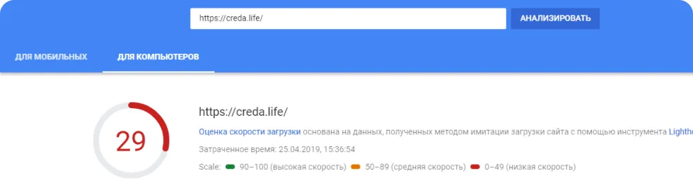 Google Speed - было
