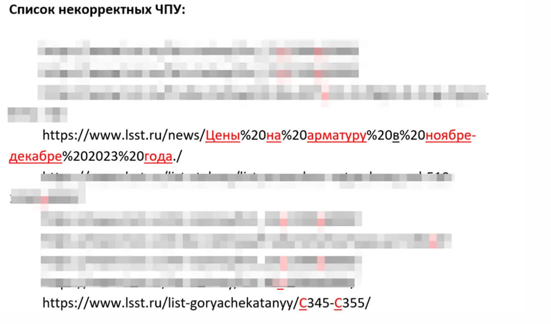 Некорректные ЧПУ