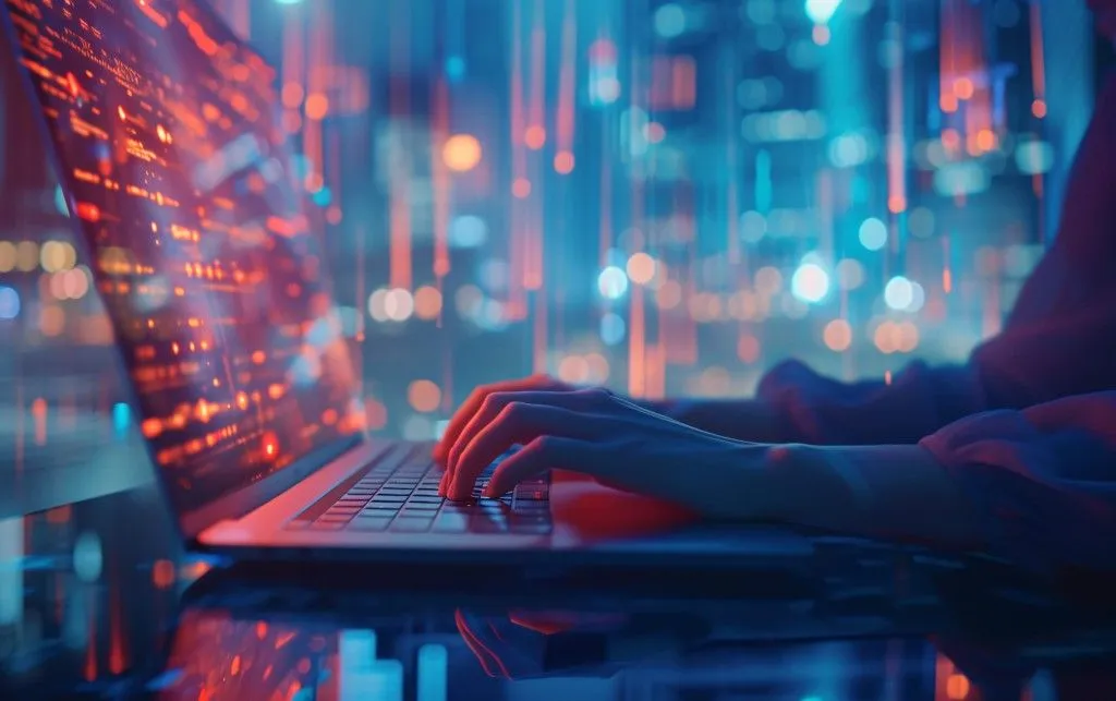 Разработчик программирует сайт