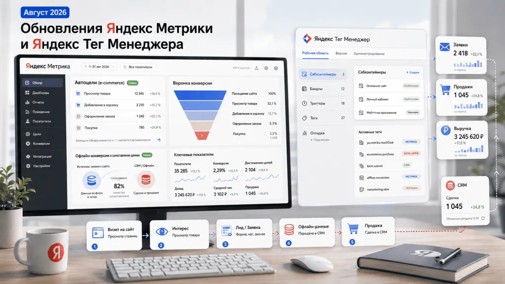 Обновления Яндекс Метрики и Тег Менеджера в 2026 году Обновления Яндекс Метрики и Тег Менеджера в 2026 году