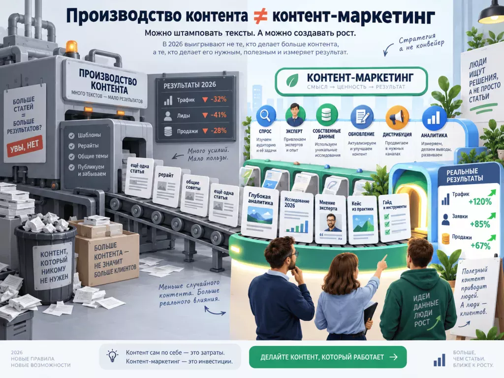 Производство контента и контент-маркетинг в 2026 году