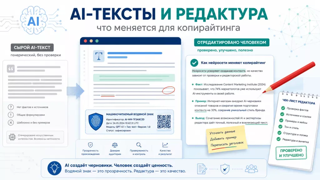 Редактирование текста нейросети