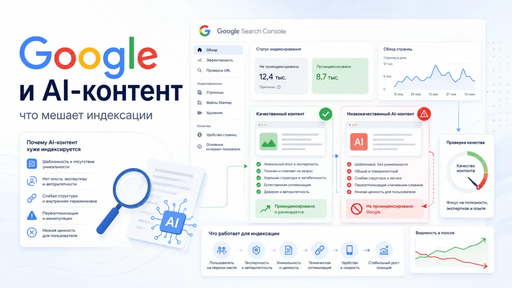 Низкокачественный AI-контент и индексация Google Низкокачественный AI-контент и индексация Google