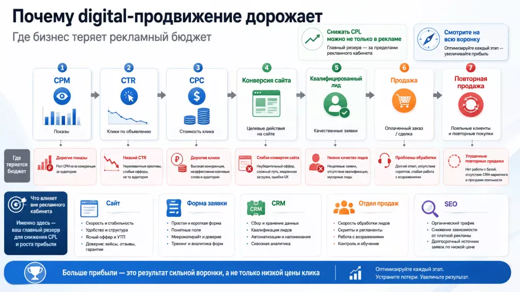Рост стоимости digital-продвижения и точки потери рекламного бюджета Рост стоимости digital-продвижения и точки потери рекламного бюджета