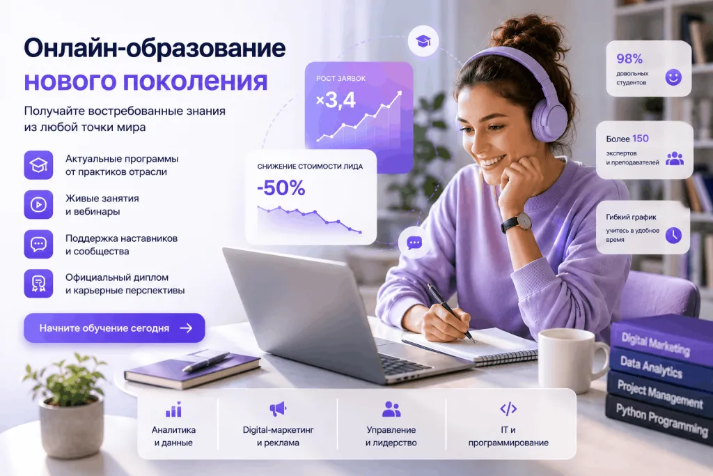 Показатели рекламы дистанционного обучения