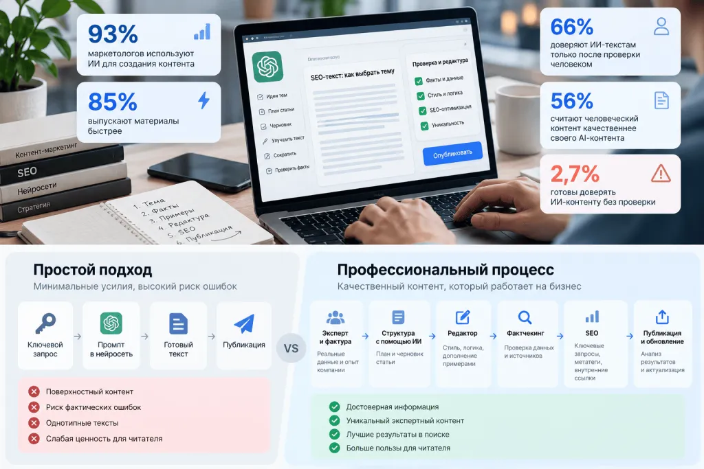 Сравнение ИИ-копирайтинга и экспертной подготовки SEO-текстов Сравнение ИИ-копирайтинга и экспертной подготовки SEO-текстов
