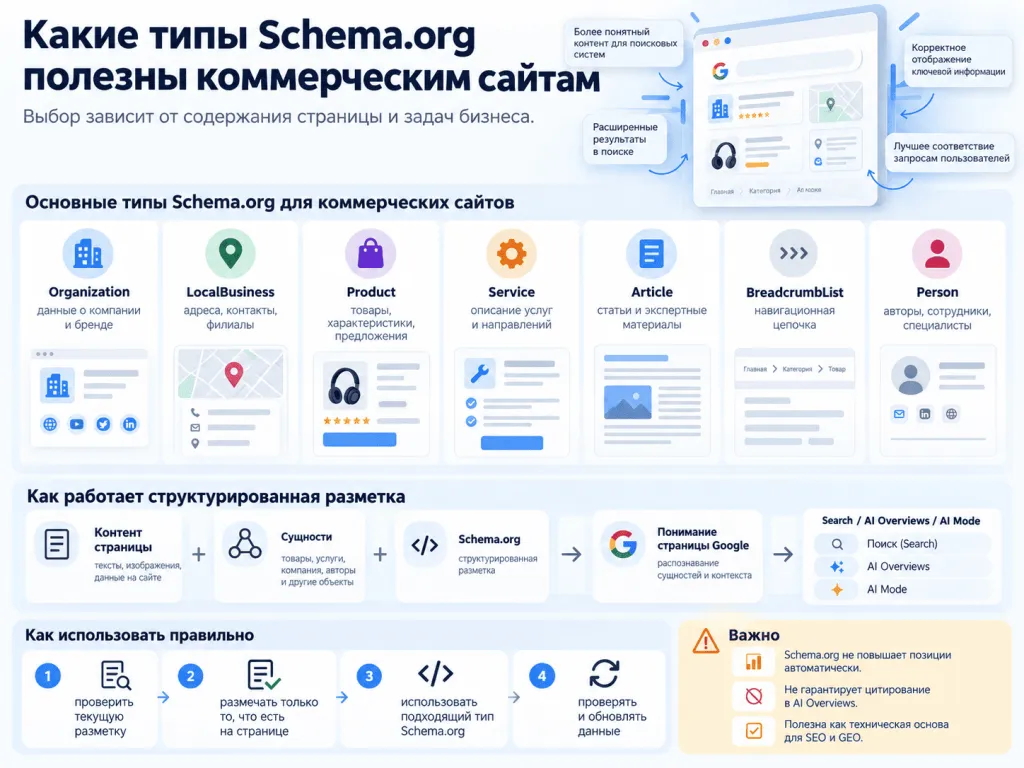 Основные типы микроразметки Schema.org Основные типы микроразметки Schema.org