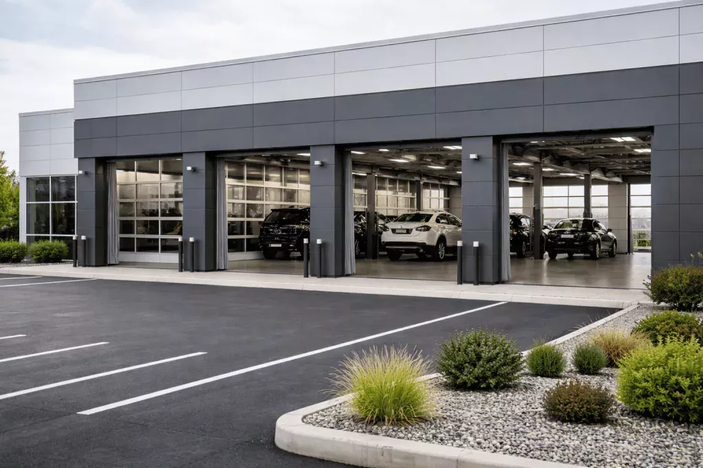 Современный автосервис с сервисными боксами