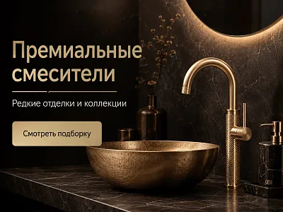 Performance-креатив для рекламы премиальных смесителей в редких отделках