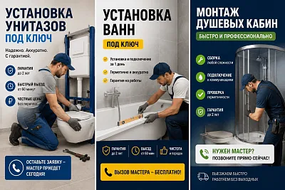 Performance-креатив для рекламы монтажа душевой кабины