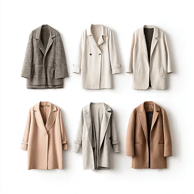 Ассортимент женской верхней одежды в формате товарного каталога