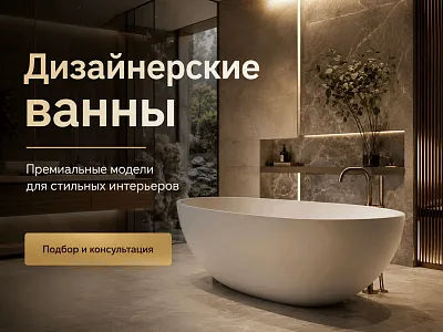 Performance-креатив для рекламы дизайнерских отдельностоящих ванн