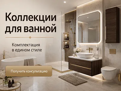Performance-креатив для рекламы коллекций сантехники для ванной комнаты